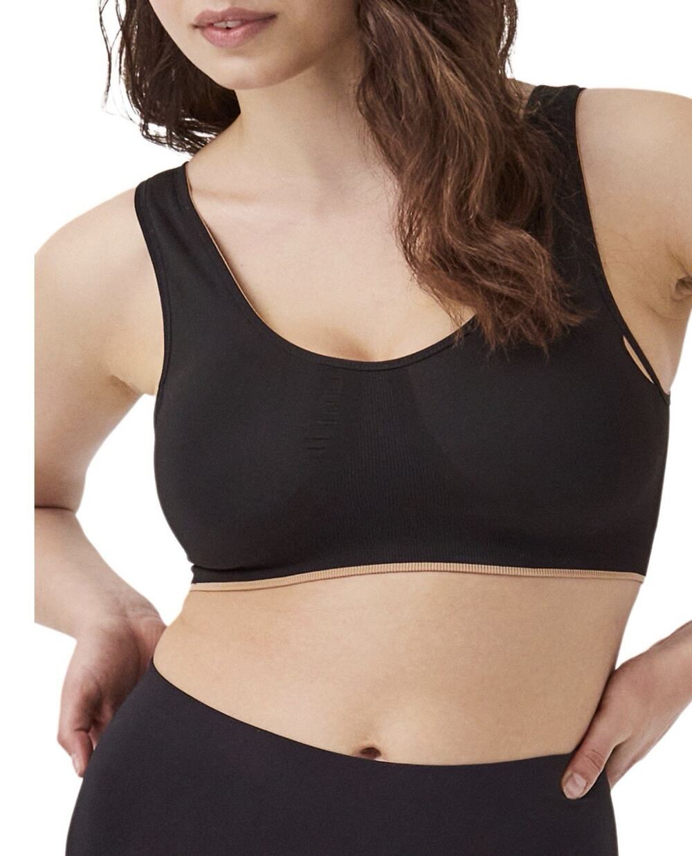 NWT Spanx Breast of Both Worlds Reversible Tank Comfort Bra Small Black/Beige